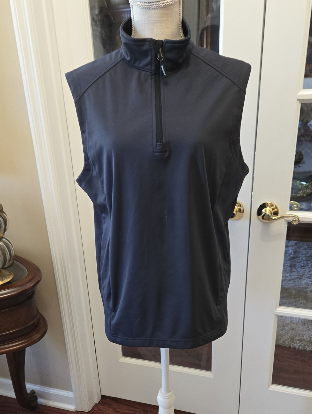 Sleeveless Half-Zip Performance Vest - Charcoal